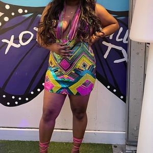 All Types Sequin dress multi color